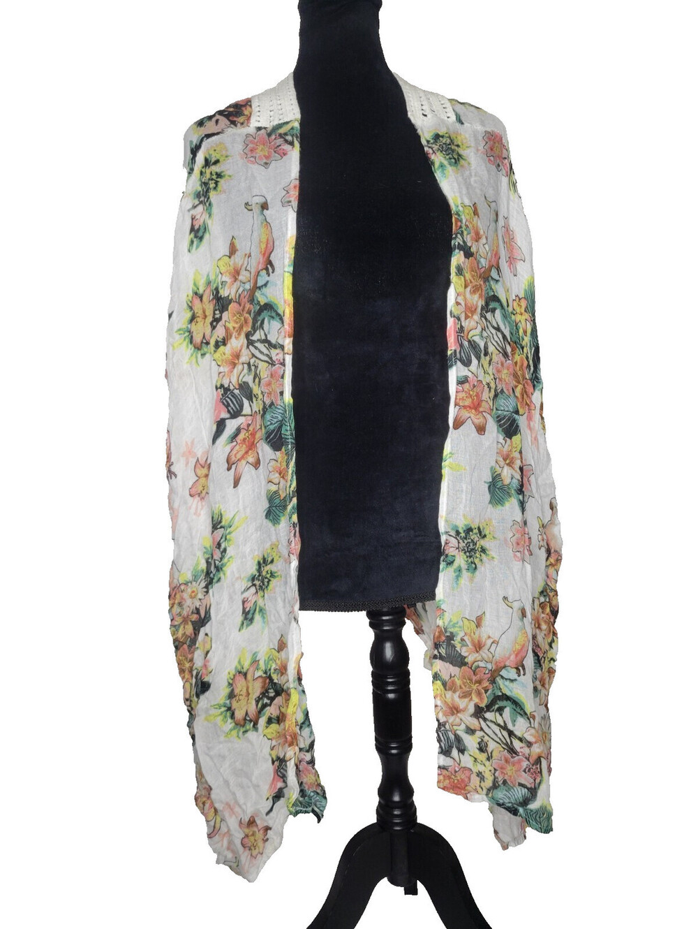 INC International Concepts Tropical Bird Cockatoo / Floral Kimono & Cover Up